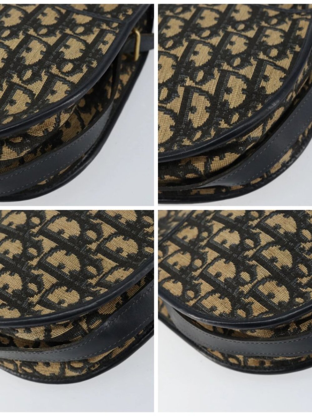 Christian Dior Trotter Canvas Shoulder Bag Navy Gold Auth 156002 - Picture 16 of 16